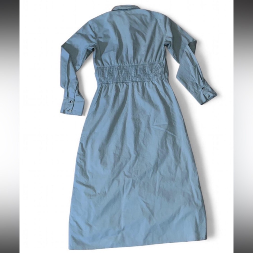 SIM & SAM RUCHED BUTTON UP DRESS - Picture 4 of 5